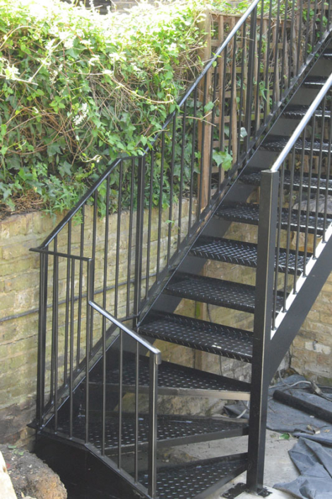 Fire Escape Side Wind Staircase Black South Coast Steel Sussex